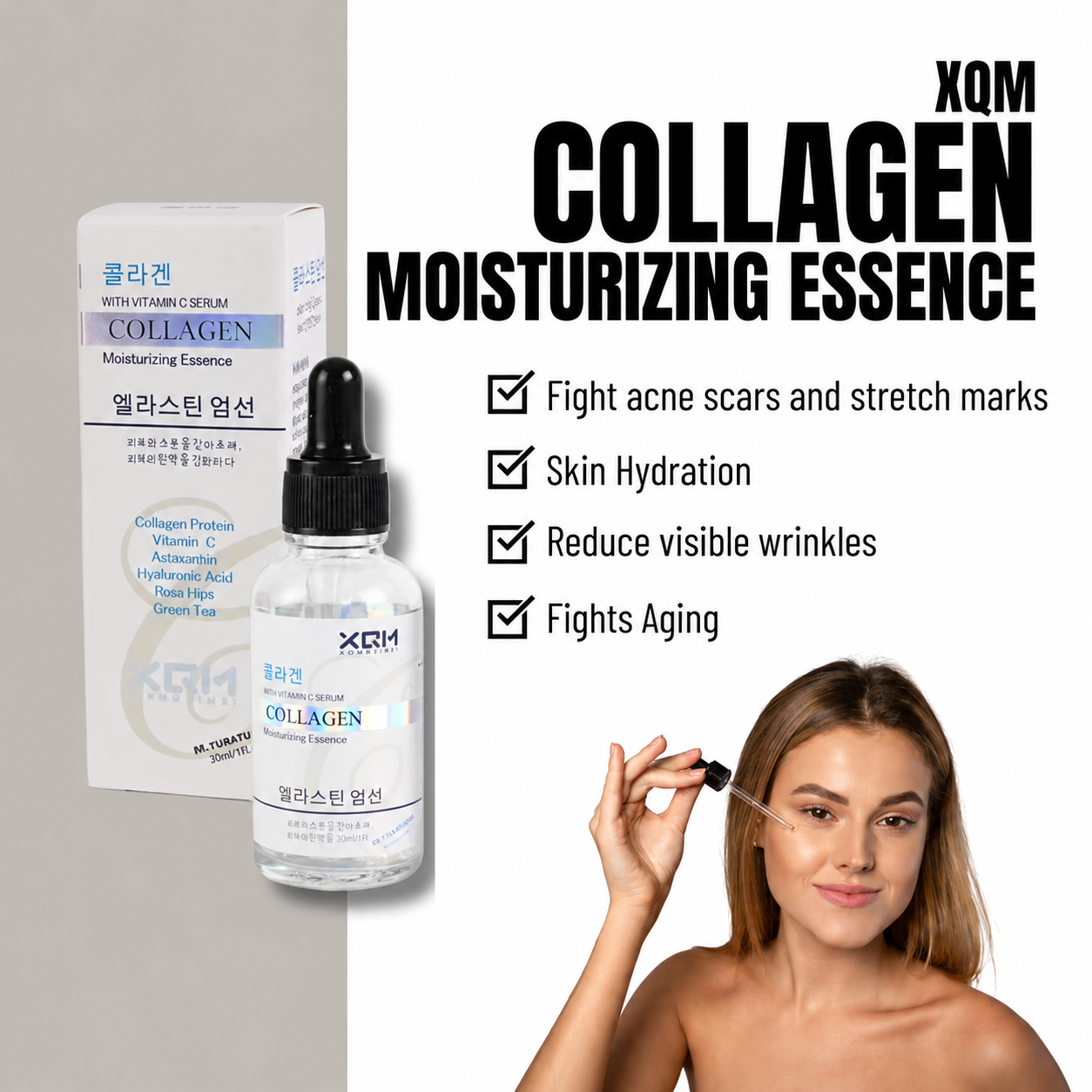 XQM Collagen & Vitamin C Moisturizing Serum – 30ml
